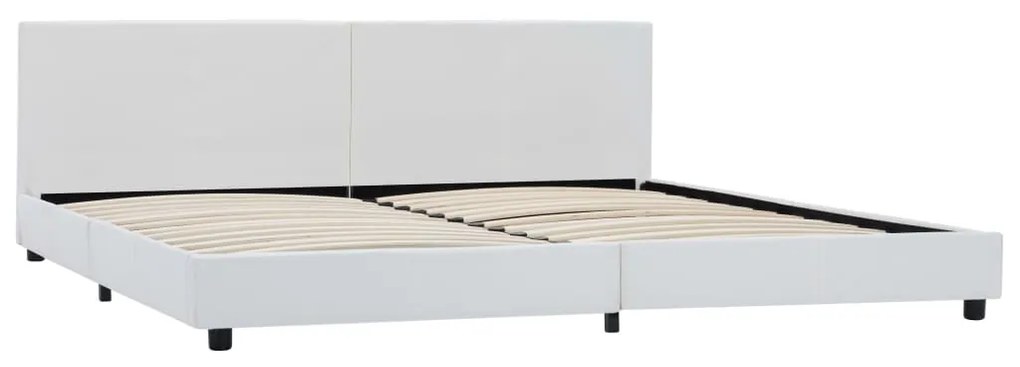 284767 vidaXL Cadru de pat, alb, 180 x 200 cm, piele ecologică