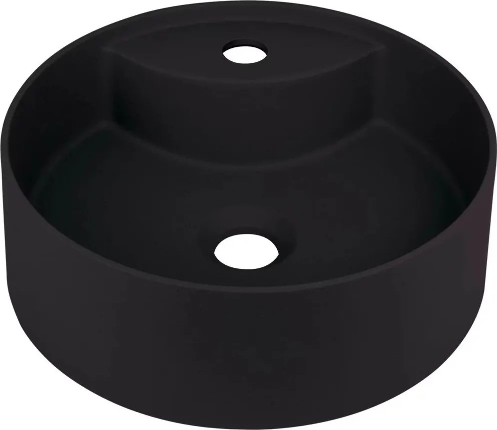 Lavoar pe blat negru cu orificiu baterie Deante Silia 36 cm