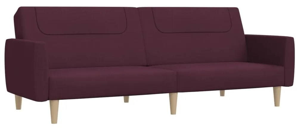 337414 vidaXL Canapea extensibilă cu 2 locuri, violet, material textil