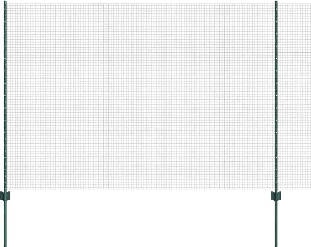 vidaXL Gard cu Stâlp Verde 1,5 x 50 m Oțel și PVC