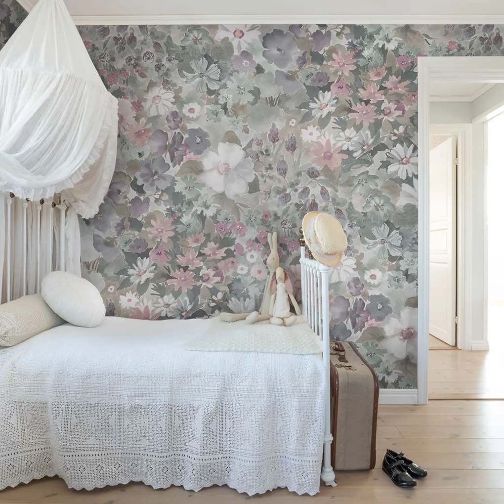 Fototapet, Summer Field, Dusty Pink, Rebel Walls