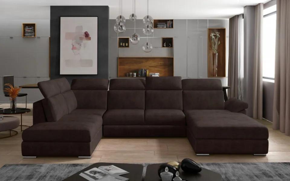 Canapea modulara extensibila cu spatiu pentru depozitare, 336x102x216 cm, Evanell R03, Eltap (Culoare: Maro / Dora 28)