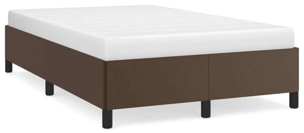 347242 vidaXL Cadru de pat, maro, 120x200 cm, piele ecologică