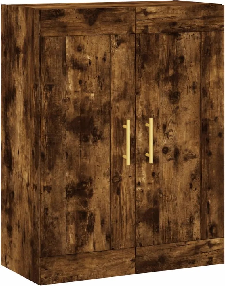 vidaXL Dulap pe perete, stejar afumat, 69,5x34x90 cm, lemn prelucrat
