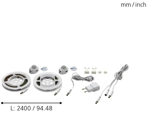 Eglo 97029 - Set 2x LED bandă cu senzor mișcare PIDIO 2xLED/36x0,1W/230V 2,4m