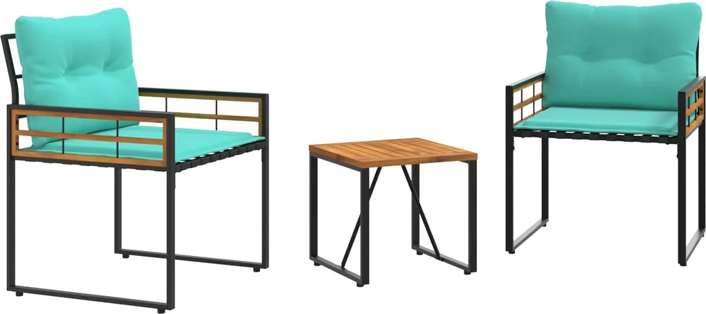 vidaXL Set de Mobilier pentru Exterior cu pernă 3 pcs Turcoaz