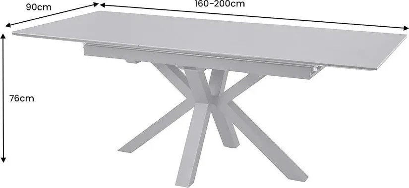 Masa extensibila, Ceramica Gri Grafit, ETERNITY 160-200cm A-46624 VC