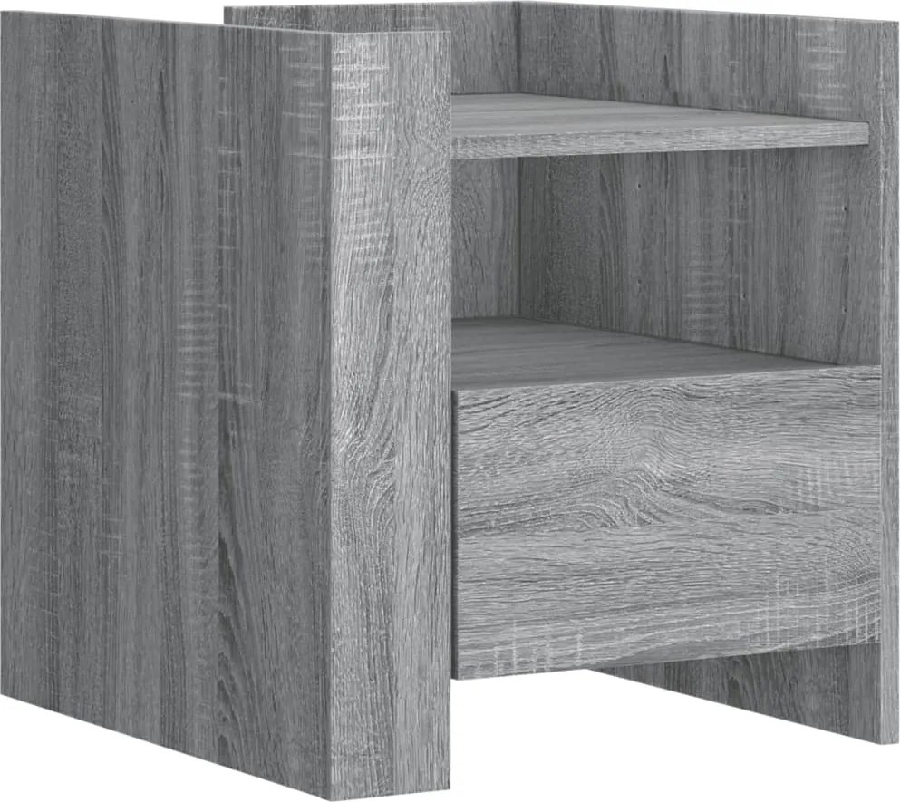 vidaXL Noptieră, gri sonoma, 45x50x50 cm, lemn prelucrat