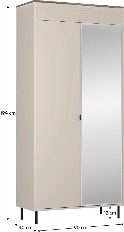Dulap, caşmir/stejar castello, EYCO 2D/40