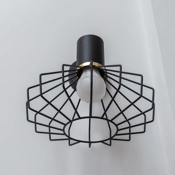 Aplica de perete SOLANO 1xE27/15W/230V negru/auriu