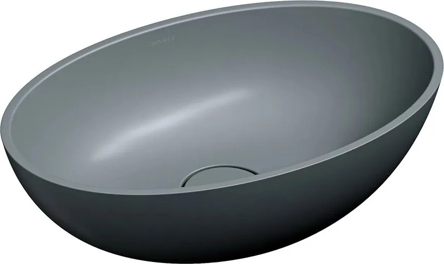 Lavoar pe blat Omnires Shell M+ finisaj gri cenusa mat 50 cm