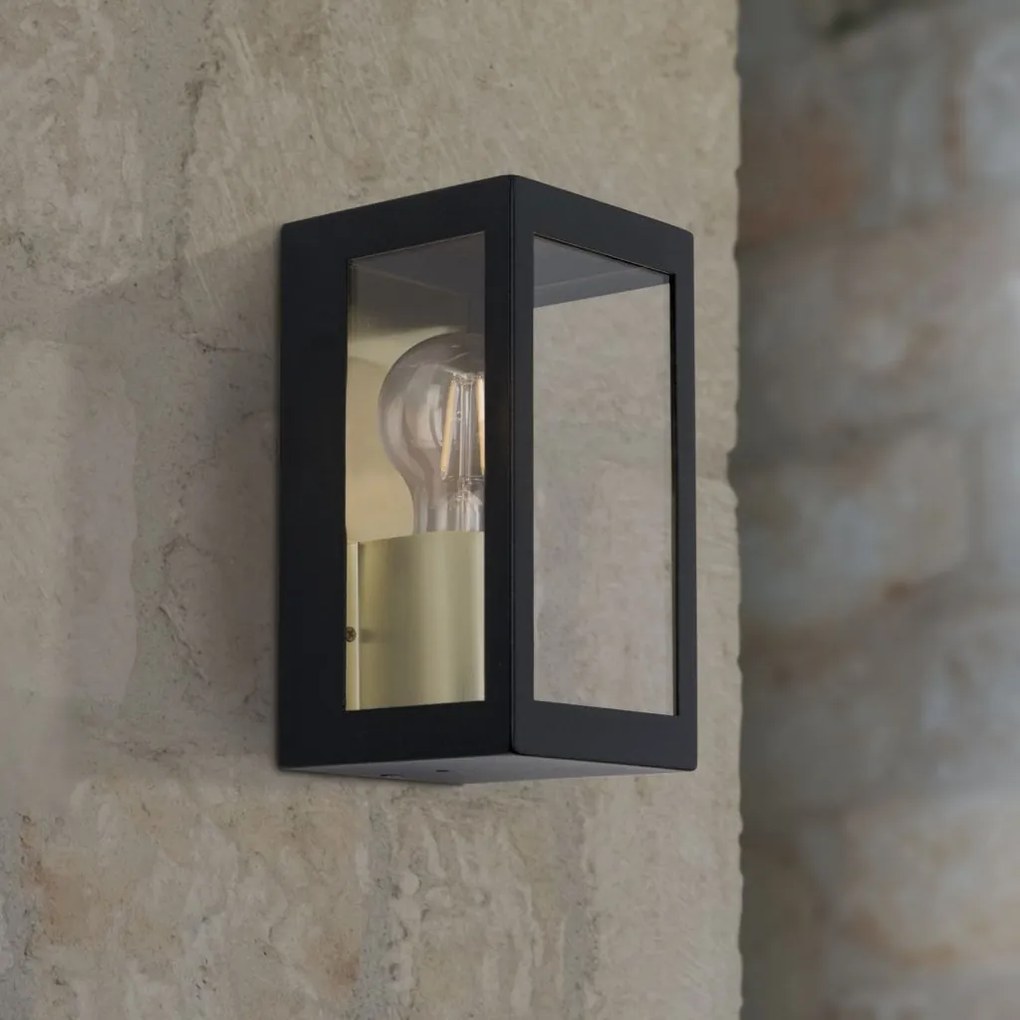 Aplica de exterior stil contemporan IP44 LUMINA negru/alama
