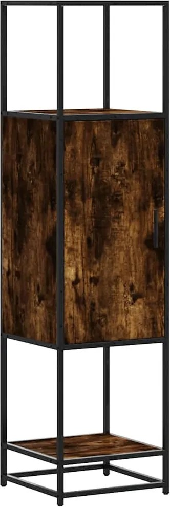 vidaXL Dulapuru stejar afumat 35,5x35x139 cm lemn și metal prelucrat