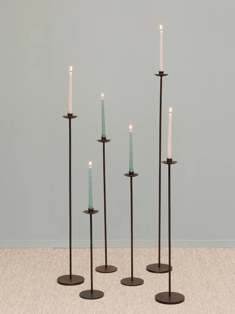 Set 3 suporturi de lumanari, din metal, H76 cm, Minas