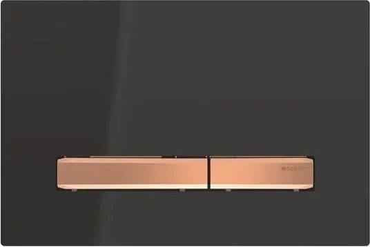 Clapeta de actionare Geberit Sigma50 negru/butoane rose gold