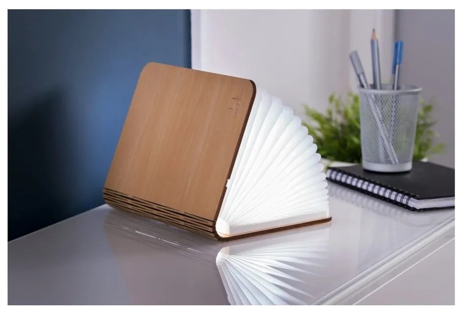 Veioză în culoare naturală LED cu abajur textil (înălțime 2,5 cm) Booklight – Gingko