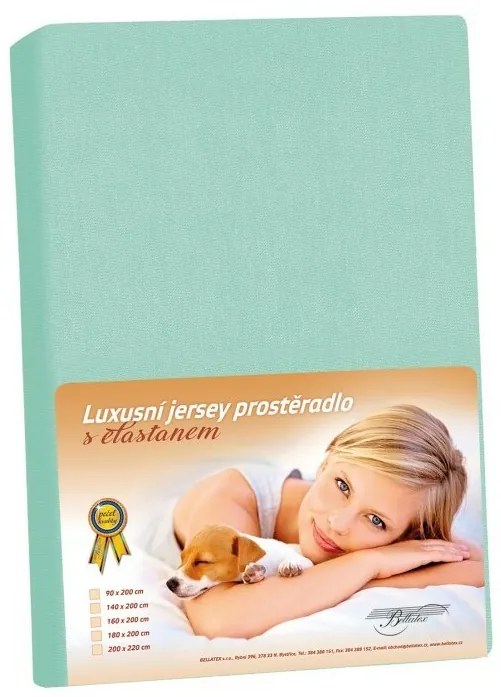 Cearșaf din jersey cu elastan, turcoaz, 90 x 200 cm
