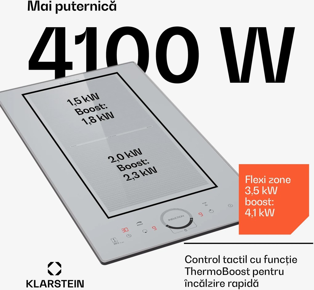 Klarstein Delicatessa Domino Prime, plită incorporabilă, cu inducție, 2 zone, 3500 W