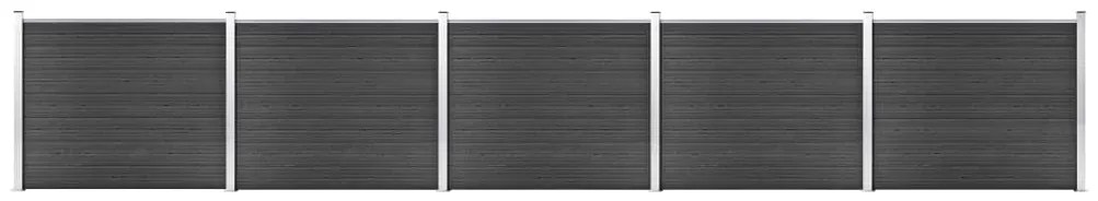 vidaXL Set panouri gard, 872x146 cm, gri, WPC
