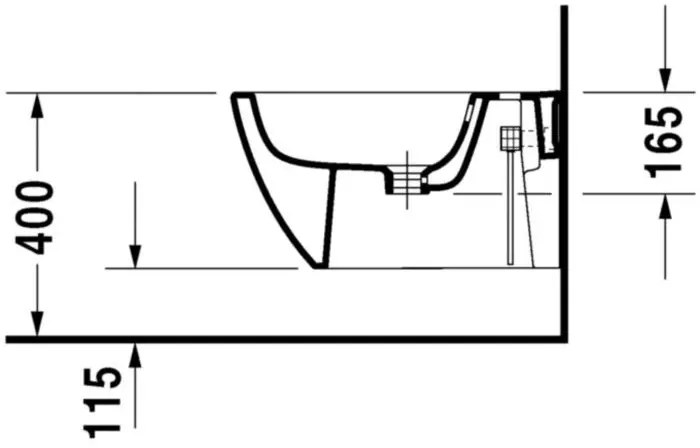 Duravit Happy D.2 Bideu suspendat 36x54 cm