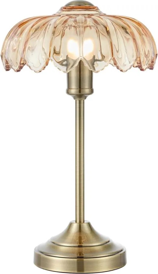 Markslöjd 109180 - Lampă de masă KURAGE 1xE27/60W/230V alamă/bej fumuriu