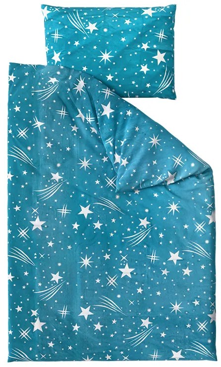 Lenjerie de pat din flanel NIGHT SKY turcoaz Dimensiune lenjerie de pat: 70 x 90 cm | 140 x 200 cm