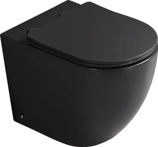 Mexen Lena vas de toaletă wc de podea Rimless Tornado cu capac cu închidere lentă slim, duroplast, negru mat - 3222T4085