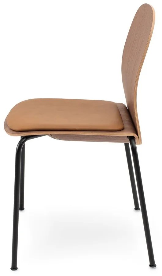 Scaune de dining maro/maro coniac stivuibile 2 buc. cu aspect de lemn de nuc Book – Gazzda