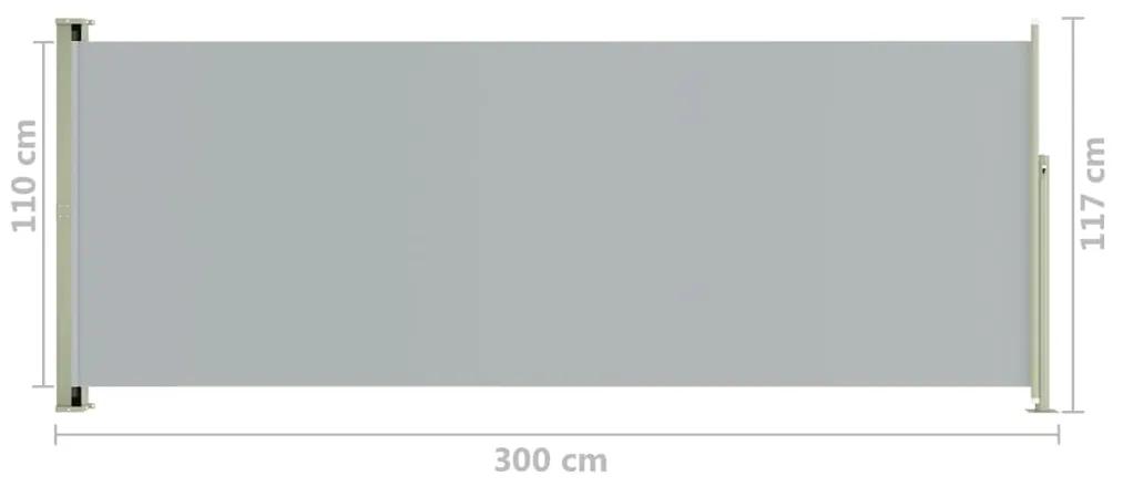 Copertina laterala retractabila de terasa, gri, 117x300 cm Gri, 117 x 300 cm