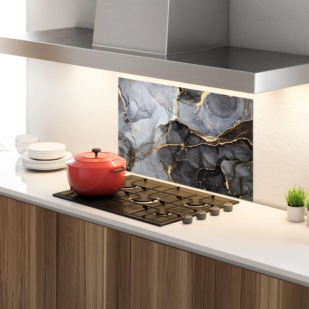 Panou Sticla Bucatarie, 70x100cm, Protectie aragaz, Antistropi, Termorezistent, Abstracte, Marble, Abstract Marble