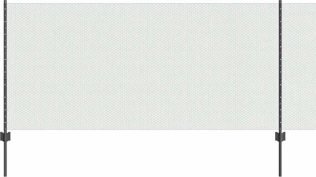 vidaXL Gard cu Stâlp Gri 1 x 25 m Oțel
