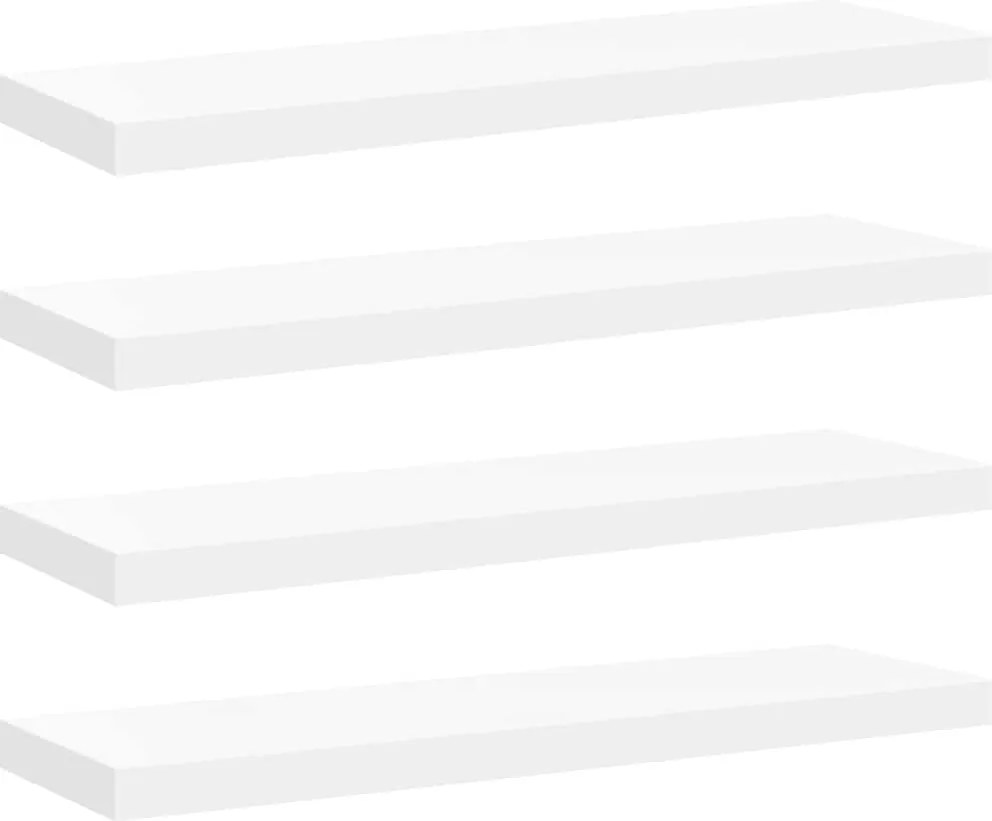 vidaXL Rafturi de perete, 4 buc., alb, 80 x 23,5 x 3,8 cm, MDF