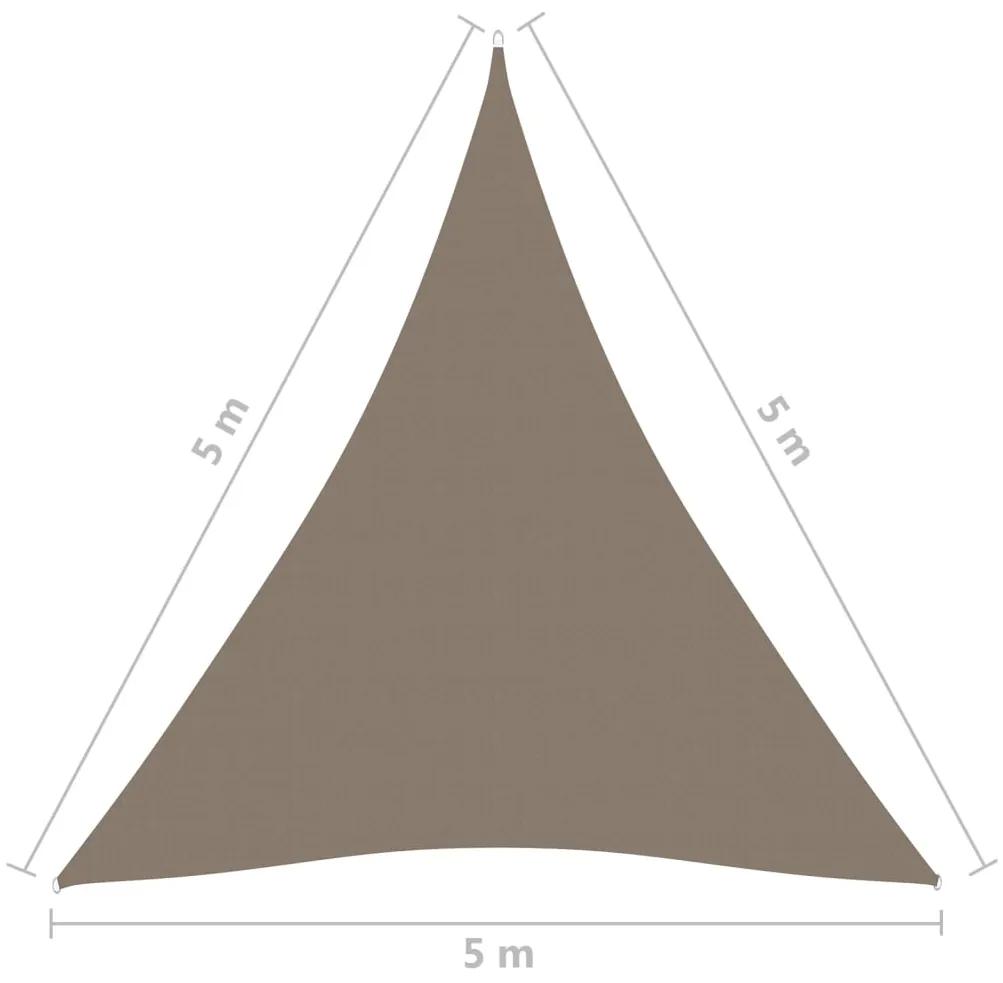 Parasolar, gri taupe, 5x5x5 m, tesatura oxford, triunghiular Gri taupe, 5 x 5 x 5 m