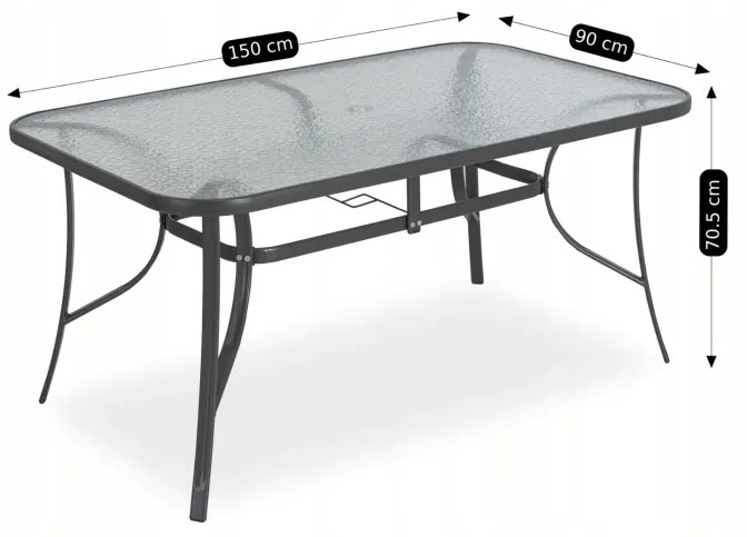 JAKS Mobilier din ratan negru Nebraska