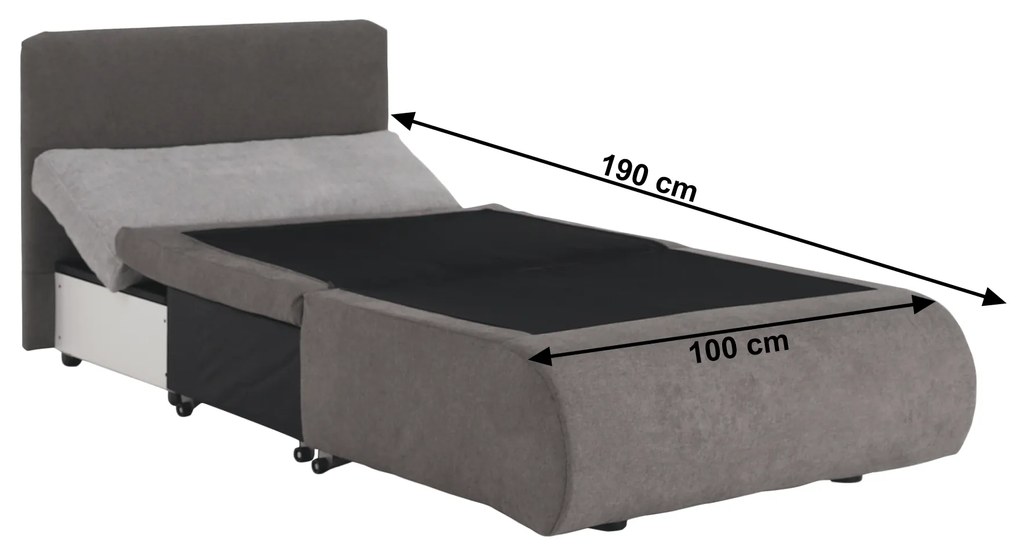 Fotoliu extensibil, gri maroniu Taupe, KENET