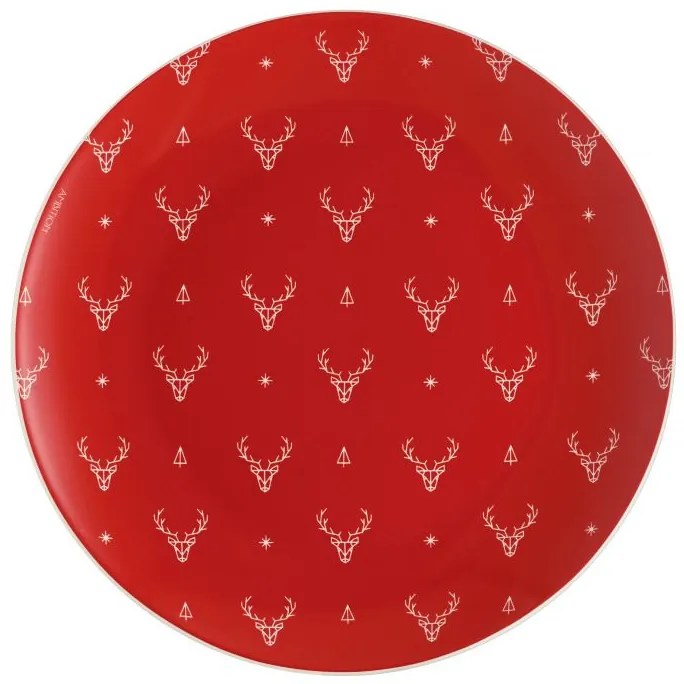 Farfurie desert 20cm rosu Winter