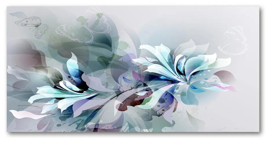 Pictura pe sticlă acrilică Flori abstracte