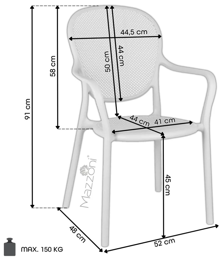 VERANO Bej - SCAUN MODERN DE BUCĂTĂRIE GRĂDINĂ CAFENEA (STIVUIT)