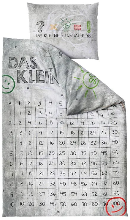 Lenjerie de pat pentru copii NUMBERS gri Dimensiune lenjerie de pat: 80 x 80 cm | 135 x 200 cm