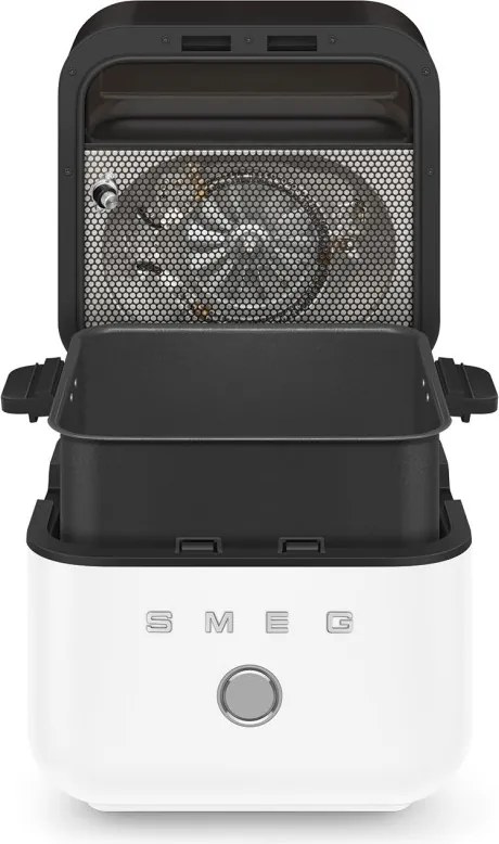 Friteuza cu aer cald Smeg Collezione AFC01WHMAU, 1450 W, 7,3 l, 40-200 °C, 7 programe, Mod dublu, Comandă tactila, Timer, LED, Alb