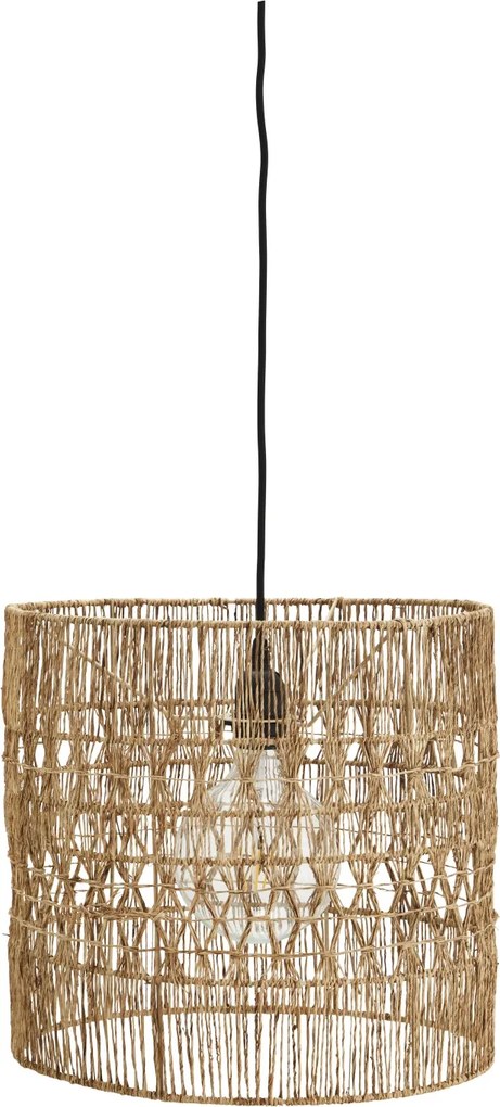 Lustră suspendată din iută împletită manual, D36×H33 cm, „Vetiver"
