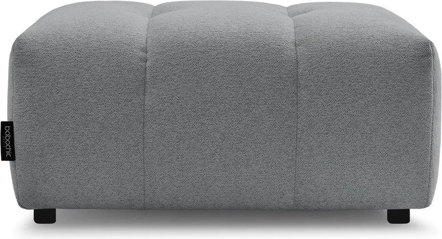 Taburet gri cu tapițerie din chenille Roxelane – Bobochic Paris