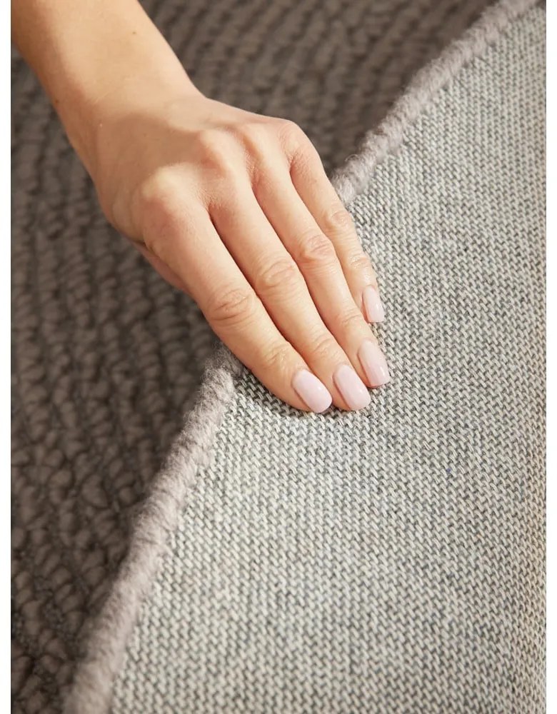 Covor taupe țesut manual rotund din lână ø 120 cm Eleni Taupe – Hanse Home