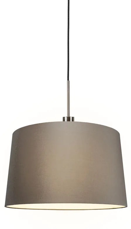 Lampă modernă cu pandantiv din oțel și negru cu abajur de 45 cm taupe - Combi