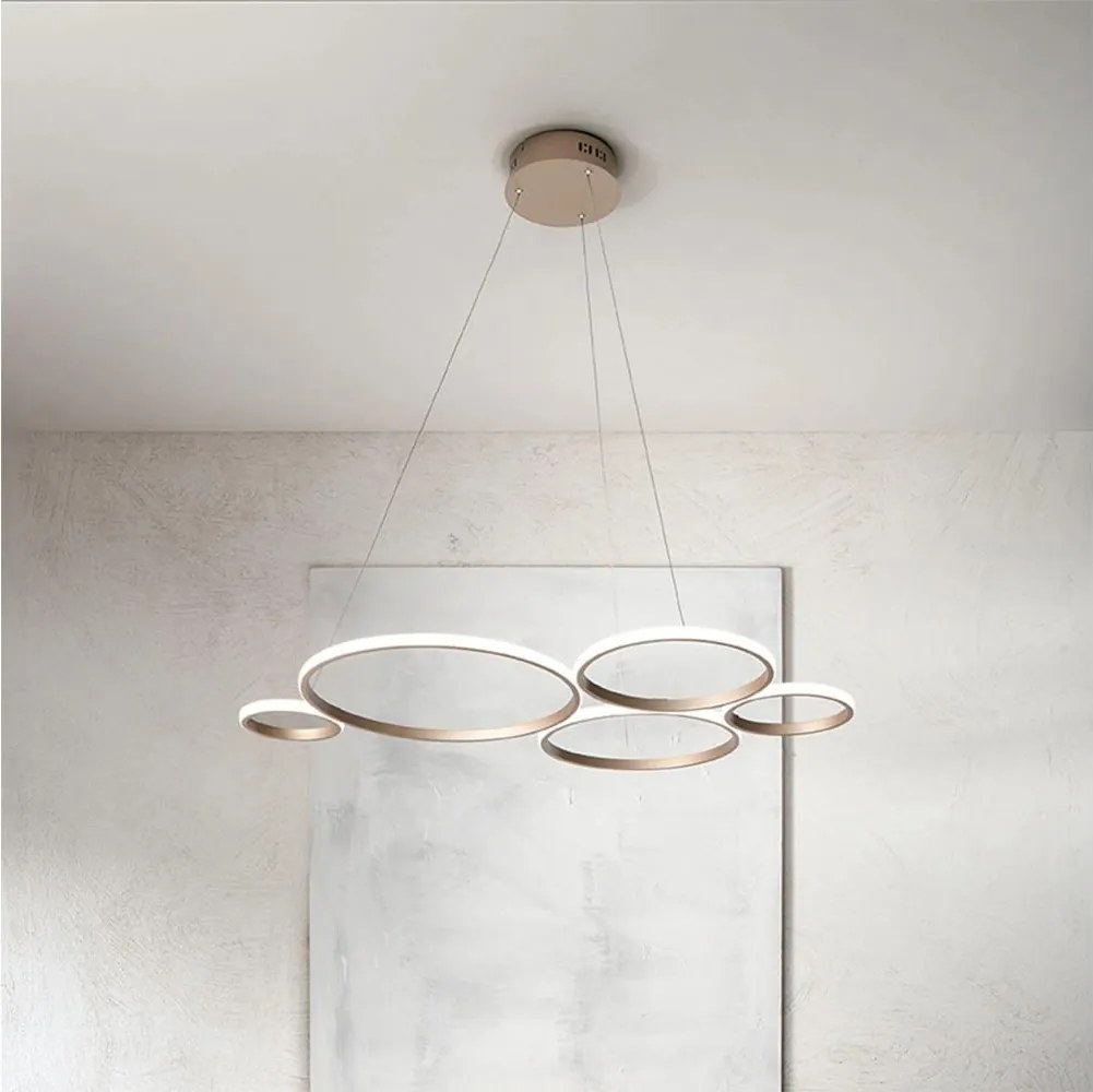 Ondaluce - Lustru suspendat LED dimerizabil POIS LED/60W/230V, auriu