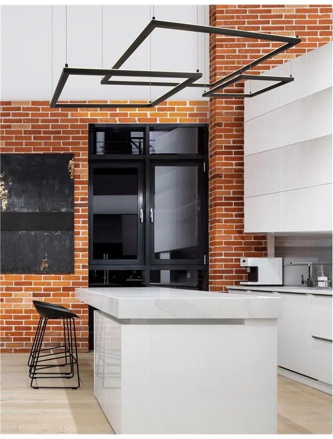 Lustra suspendata LED dimabila design modern ETERNA negru NVL-9990734