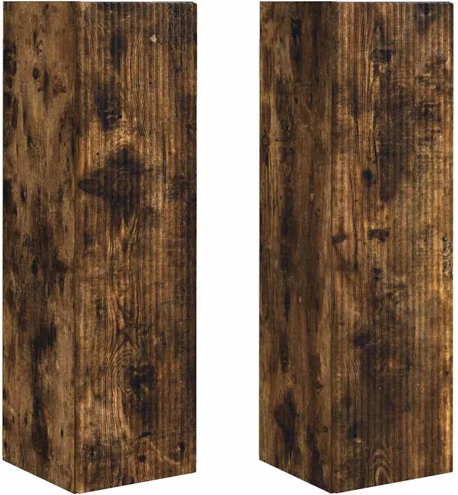 vidaXL Dulap TV de perete 2 pcs Stejar fumuriu 30 x 31 x 100 cm