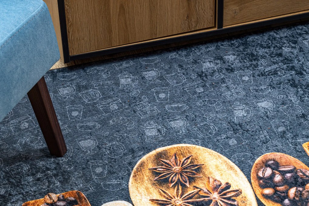 ANDRE 2811 covor lavabil linguri, bucatarie, anti-alunecare - gri / bej