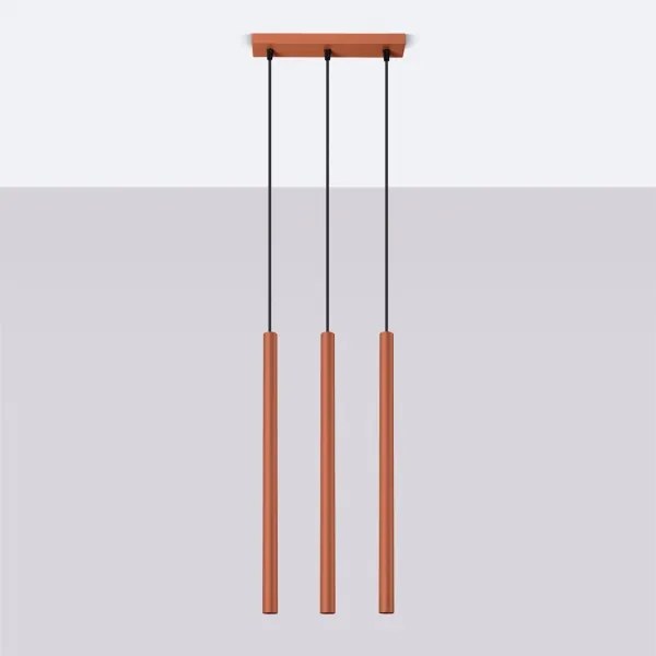 Lustră pe cablu Sollux SL.1526 PASTELO 3xG9/8W/230V roșu