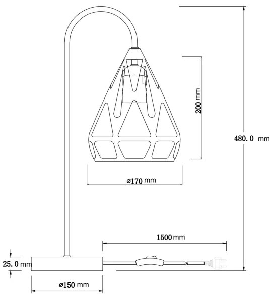 Lampă de masă Globo 15889T HASSAN 1xE27/40W/230V